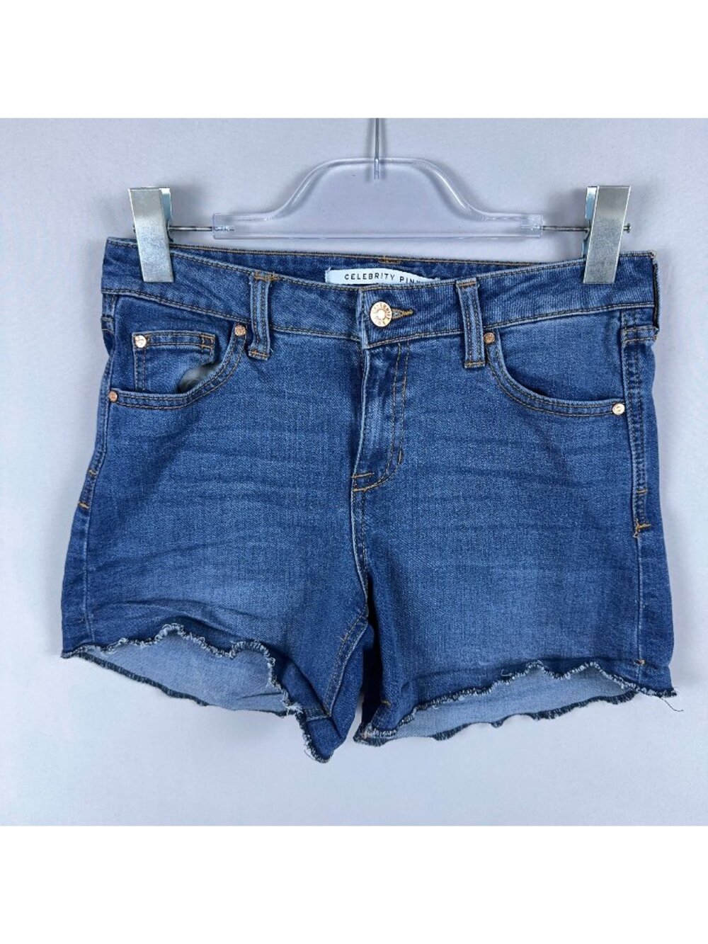 Celebrity Pink Cutoff Shorts Distressed Frayed Hem Denim Womens Size 5/27 Blue